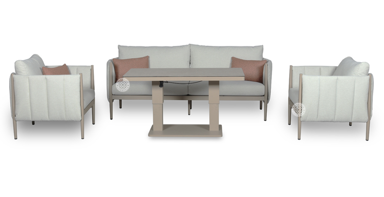 Pumpkin Outdoor Fabric 2 Seater + 2 Chairs + Lift Table | Pump0585