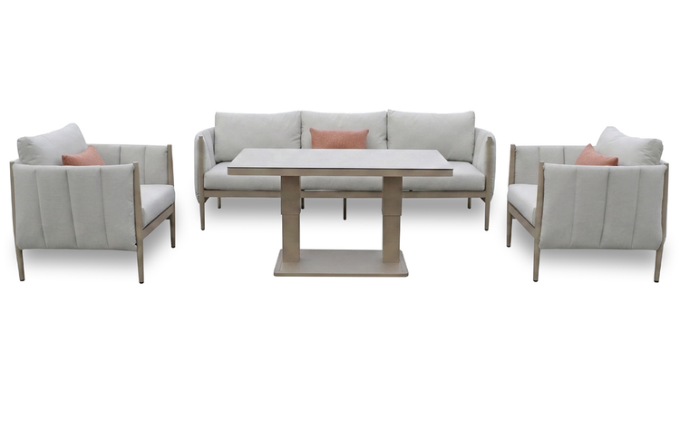 Pumpkin Outdoor Fabric 5 Seater Sofa Set with Lift + Rise Table | Pump0611