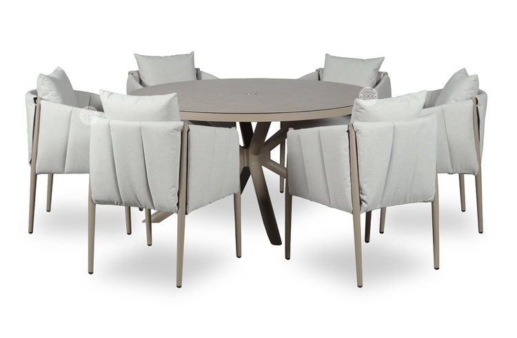 Pumpkin Outdoor Fabric 6 Seater Dining Set | Pump0591_0588