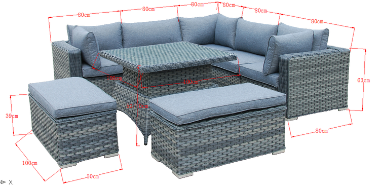 Rattan Richmond Dining Modular Corner Sofa Set | Rich953G