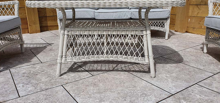 Rose White Wicker Outdoor 5 Seater Sofa Set | Rose0371