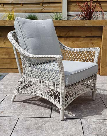 Rose White Wicker Outdoor 5 Seater Sofa Set | Rose0371