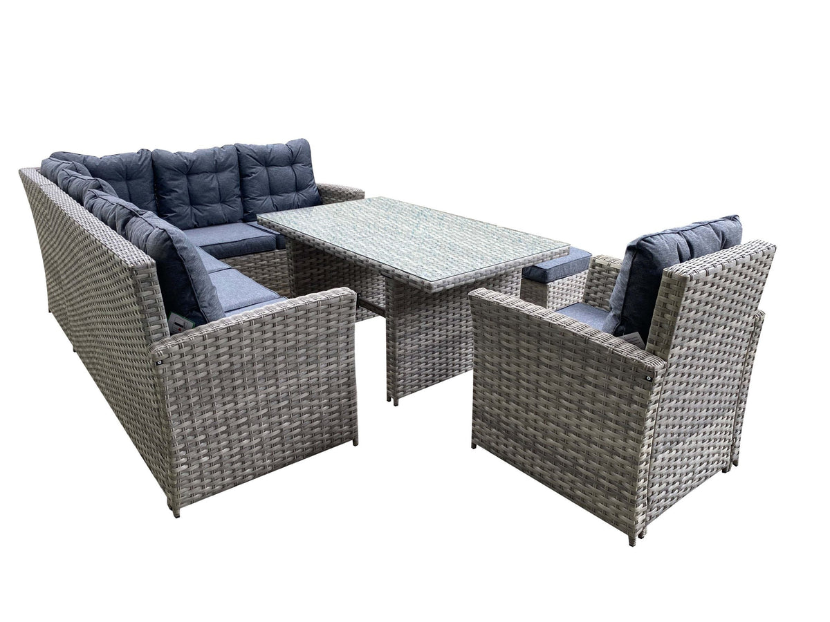 Rattan Skylar Dining Corner Sofa With Table | SKYL140GS