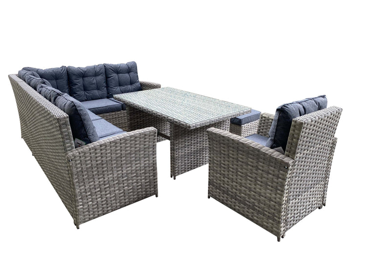 Rattan Skylar Dining Corner Sofa With Table | SKYL140GS