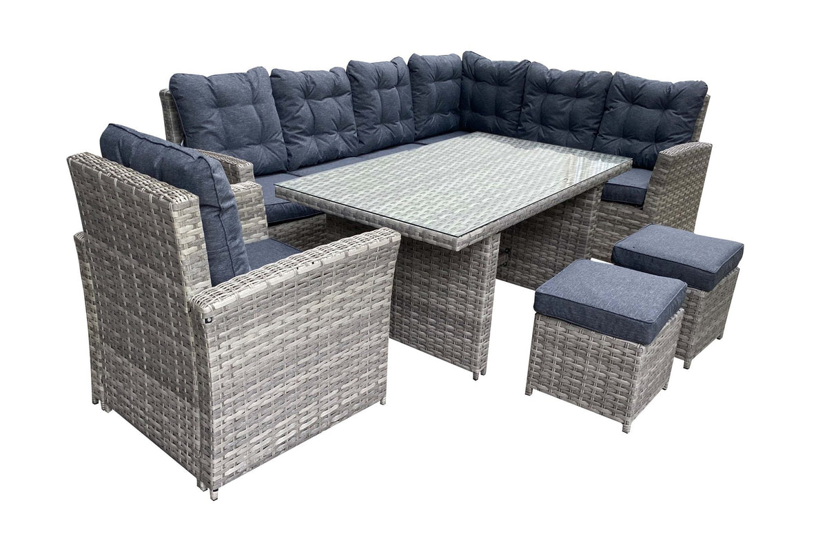 Rattan Skylar Dining Corner Sofa With Table | SKYL140GS