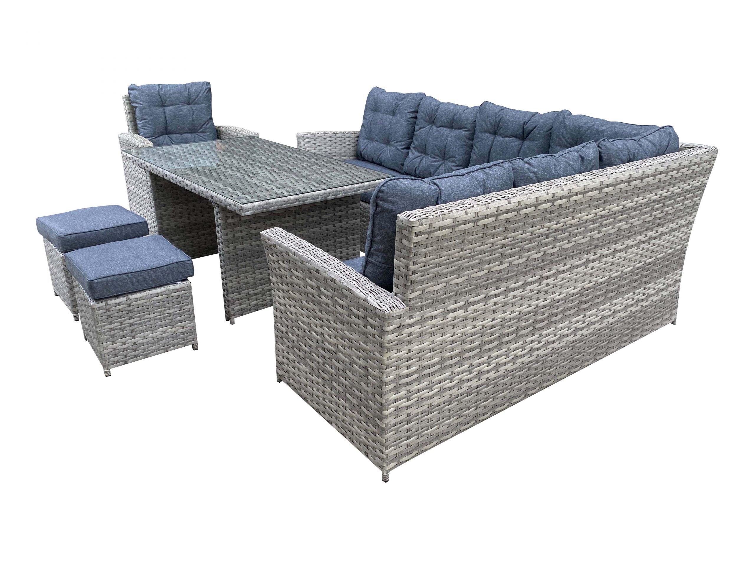 Rattan Skylar Dining Corner Sofa With Table | SKYL140GS