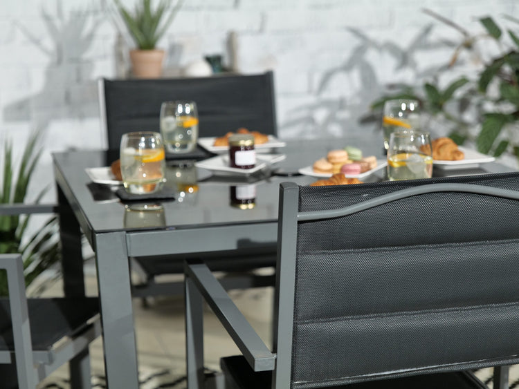 Sorrento 4 Seater Dining Set Including Parasol | AMIR | SOR-01