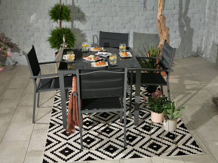 Sorrento 4 Seater Dining Set Including Parasol | AMIR | SOR-01