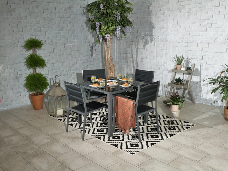 Sorrento 4 Seater Dining Set Including Parasol | AMIR | SOR-01