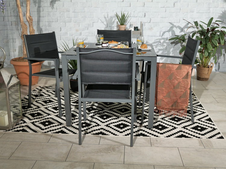 Sorrento 4 Seater Dining Set Including Parasol | AMIR | SOR-01