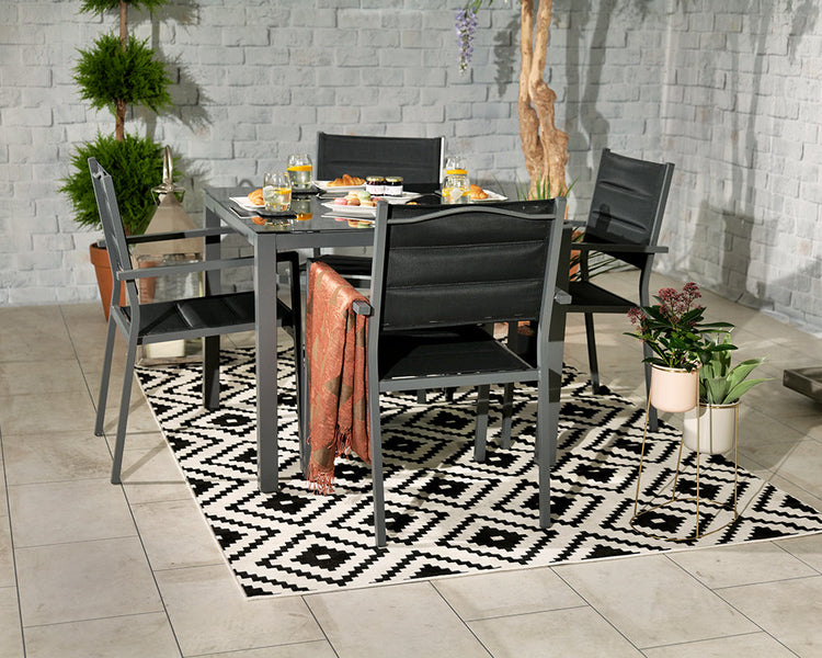 Sorrento 4 Seater Dining Set Including Parasol | AMIR | SOR-01