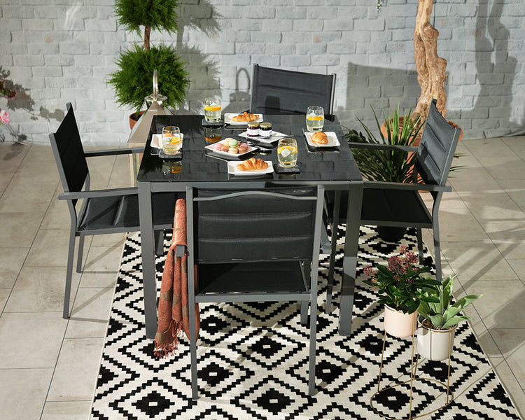 Sorrento 4 Seater Dining Set Including Parasol | AMIR | SOR-01
