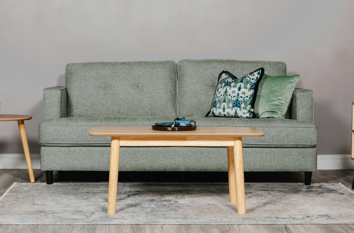 Juniper Button Back Fabric Sofa Collection in Sage or Grey