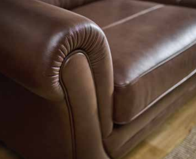 Nyla Leather Sofa Collection with Curved Arms