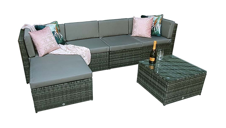 Signature Weave - Rattan Grey Modular Corner Sofa Set | Stella | Stel0333