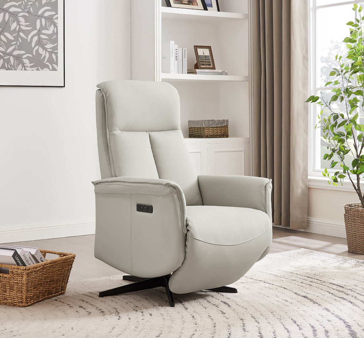 Riya Electric Reclining Swivel Accent Chair with USB and Battery Pack