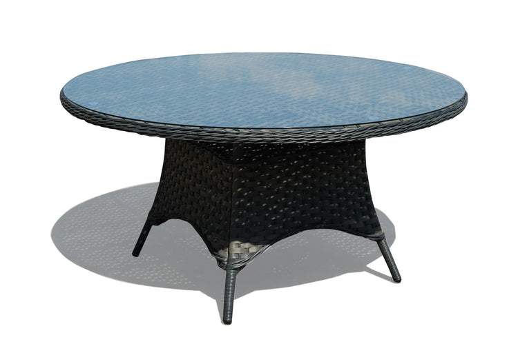 Thomas Round Table + 4 Chairs Grey Dining Set Outdoor Garden Furniture
