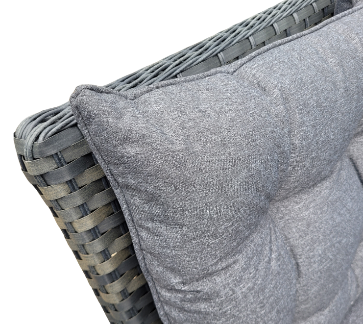 NEW Molly Rattan Grey Large Corner with Rising Table by Homeflair