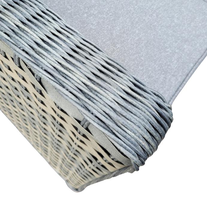 NEW Molly Rattan Grey Large Corner with Rising Table by Homeflair