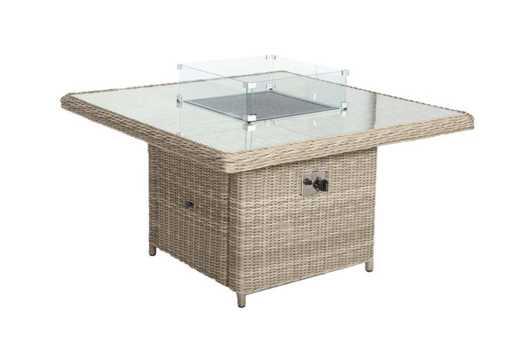 Rattan Wentworth Fire Pit 7pc Deluxe Modular Corner Dining / Lounging Set | AMIR | WEN120FP