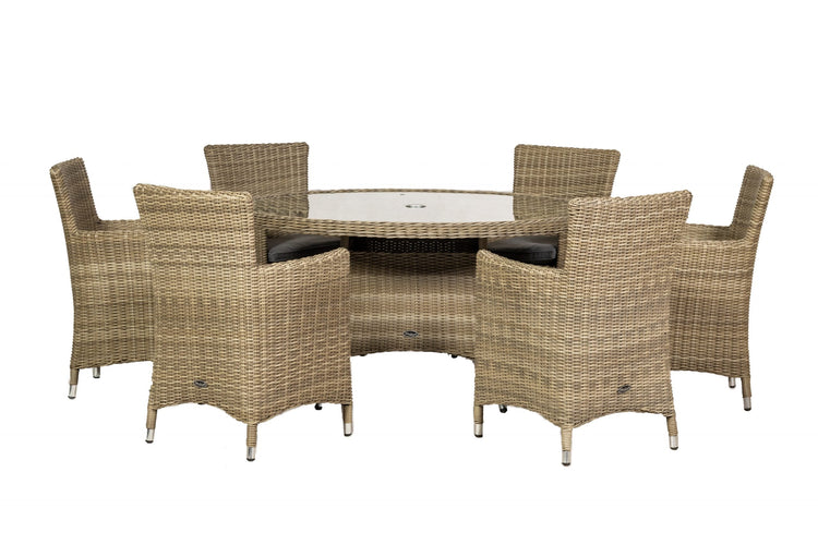 Rattan Wentworth 6 Seater Dining Set | AMIR | WEN140CAR-WS