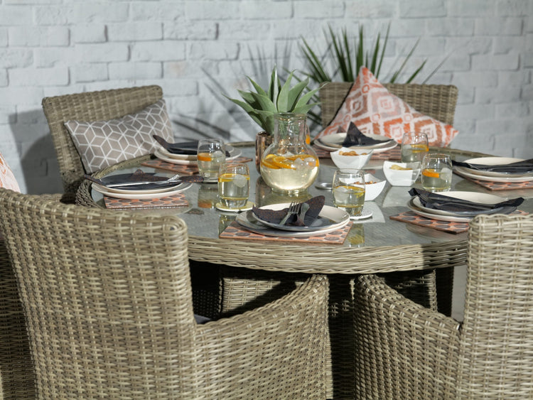 Rattan Wentworth 6 Seater Dining Set | AMIR | WEN140CAR-WS
