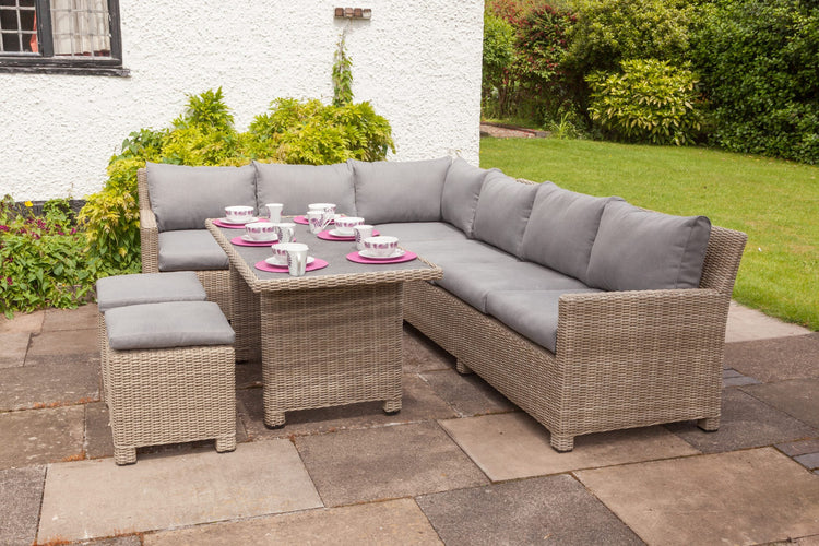 Rattan Wentworth Adjustable Corner Dining Set | AMIR | WENADJMOD-WS