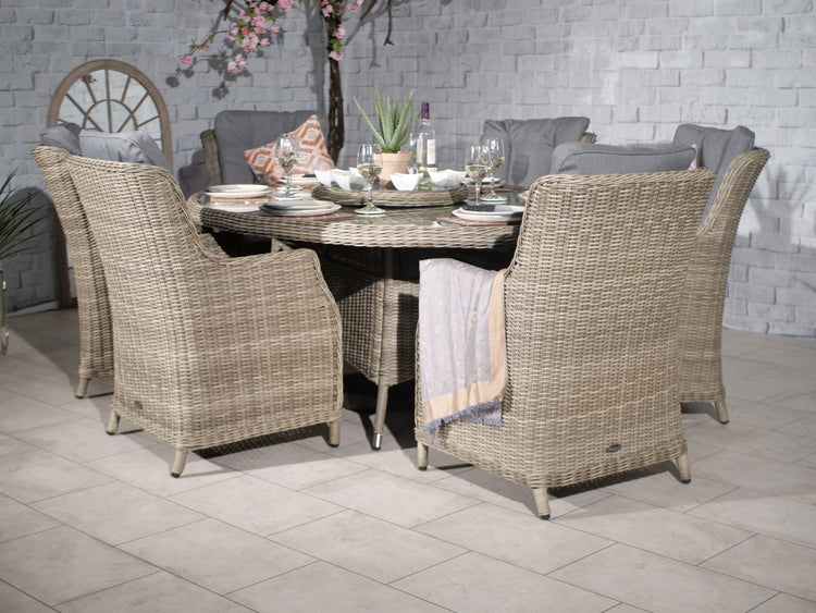Rattan Wentworth 6 Seater Ellipse Imperial Dining Set | AMIR | WEN200xCOM-WS