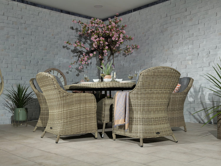 Rattan Wentworth 6 Seater Ellipse Imperial Dining Set | AMIR | WEN200xIMP-WS