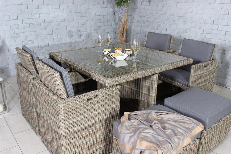 Rattan Wentworth 8 Seater Cube Set | AMIR | WEN8CUB-WS