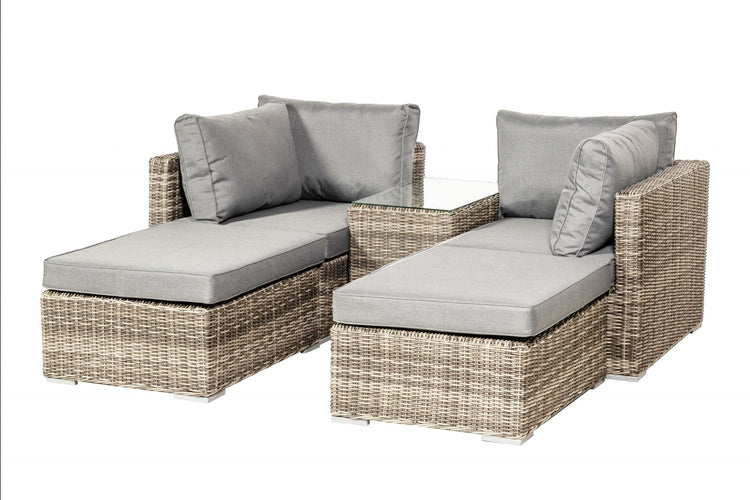 Rattan Wentworth 4 Seater Multi Setting Relaxer Set | AMIR | WENSUNLOU-WS