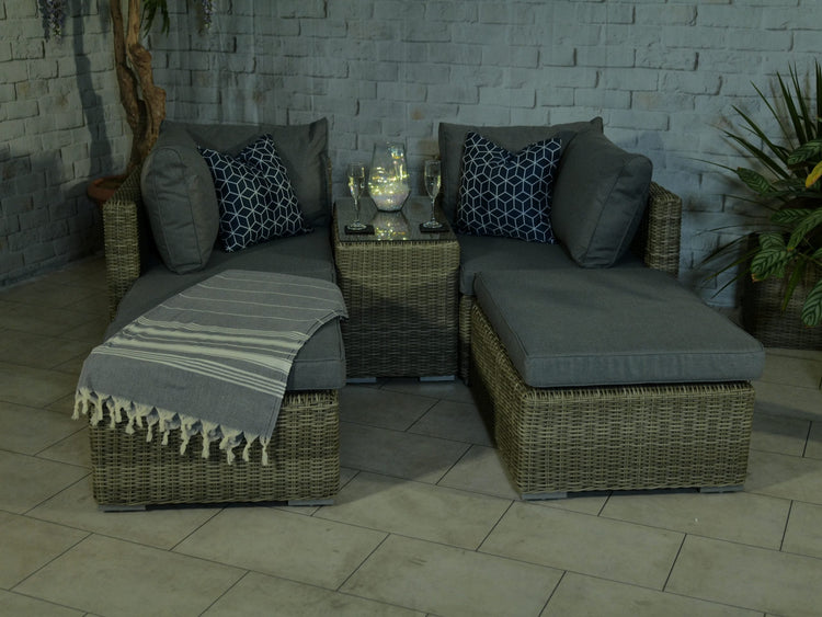 Rattan Wentworth 4 Seater Multi Setting Relaxer Set | AMIR | WENSUNLOU-WS