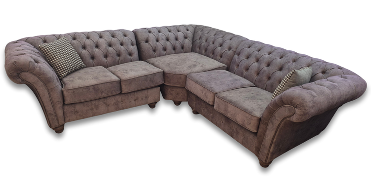 Ex-Display Winchester Brown Fabric Corner Sofa (SUN FADED)