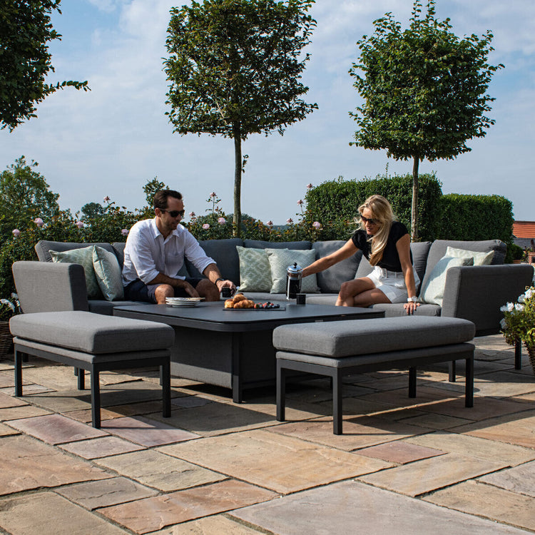 Maze Rattan - Outdoor Fabric Pulse Deluxe Square Corner Dining Set