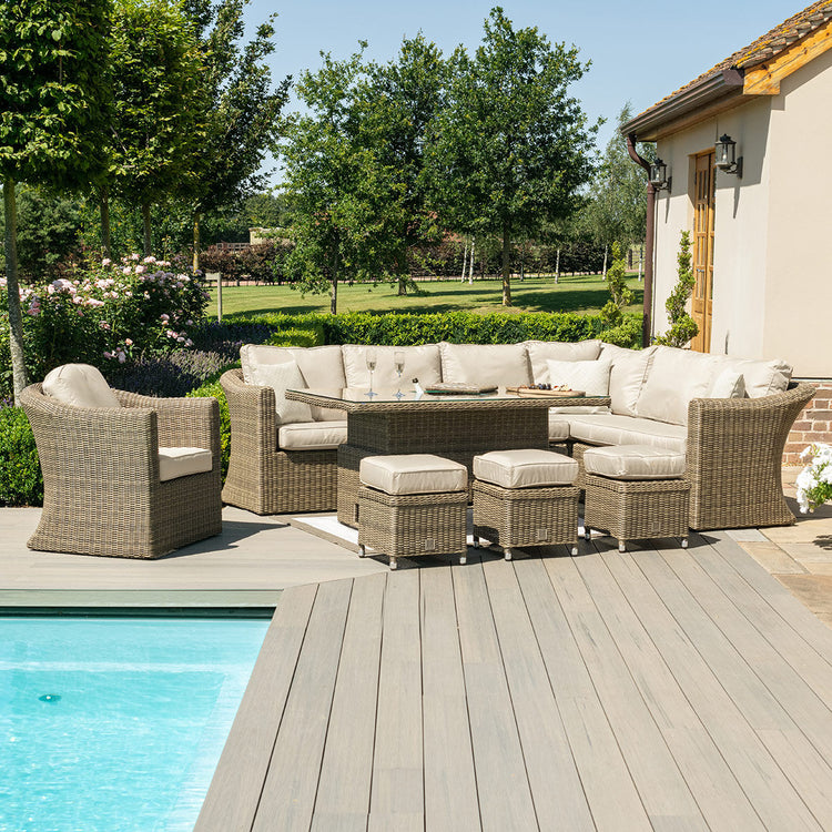 Homeflair - Winchester Deluxe Large Rattan Corner Dining Set