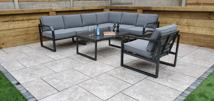 Signature Weave - Rattan Aluminium Corner Sofa with Chair Set | Alarna | Alar0357