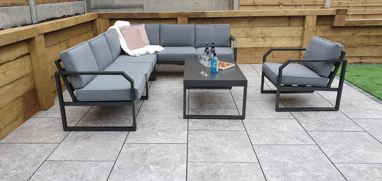 Signature Weave - Rattan Aluminium Corner Sofa with Chair Set | Alarna | Alar0357