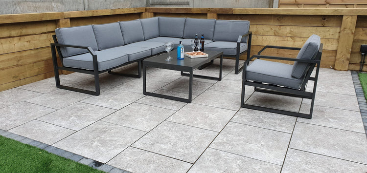 Signature Weave - Rattan Aluminium Corner Sofa with Chair Set | Alarna | Alar0357