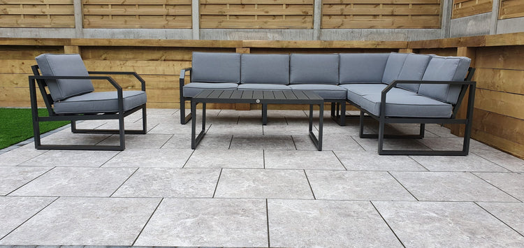 Signature Weave - Rattan Aluminium Corner Sofa with Chair Set | Alarna | Alar0357