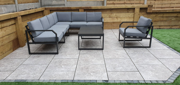 Signature Weave - Rattan Aluminium Corner Sofa with Chair Set | Alarna | Alar0357