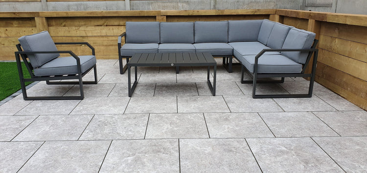 Signature Weave - Rattan Aluminium Corner Sofa with Chair Set | Alarna | Alar0357