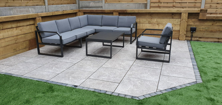 Signature Weave - Rattan Aluminium Corner Sofa with Chair Set | Alarna | Alar0357
