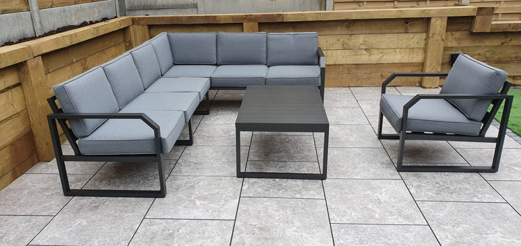 Signature Weave - Rattan Aluminium Corner Sofa with Chair Set | Alarna | Alar0357