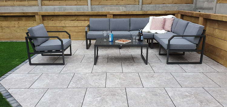 Signature Weave - Rattan Aluminium Corner Sofa with Chair Set | Alarna | Alar0357