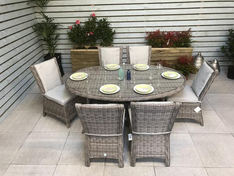 Signature Weave - Rattan Oval Dining Table with 8 Chairs Set | Alexandra | Alex0207_0176