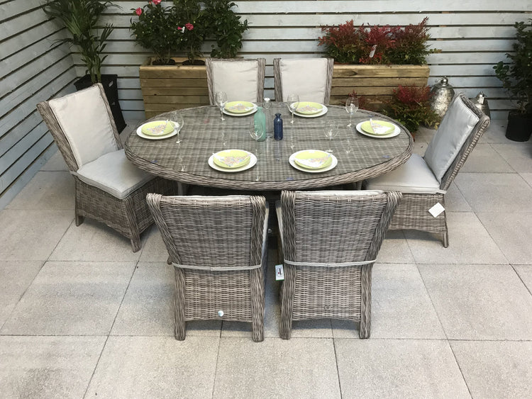 Signature Weave - Rattan Oval Dining Table with 8 Chairs Set | Alexandra | Alex0207_0176