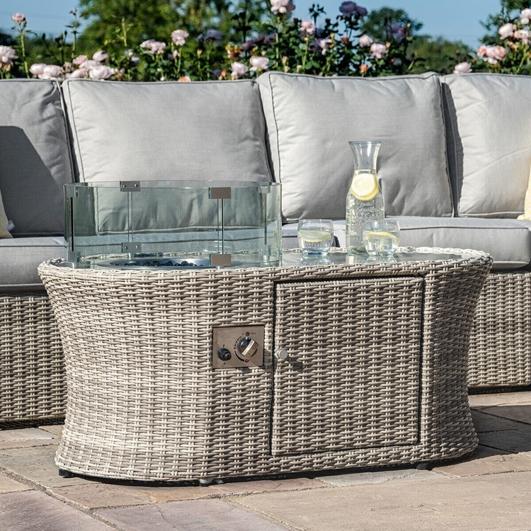 Homeflair - Oxford - Oval Fire Pit Coffee Table