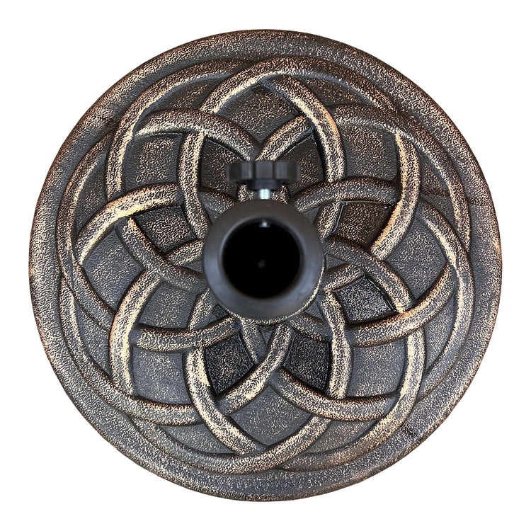 Resin Table Parasol Base with Brass Finish | Base0470