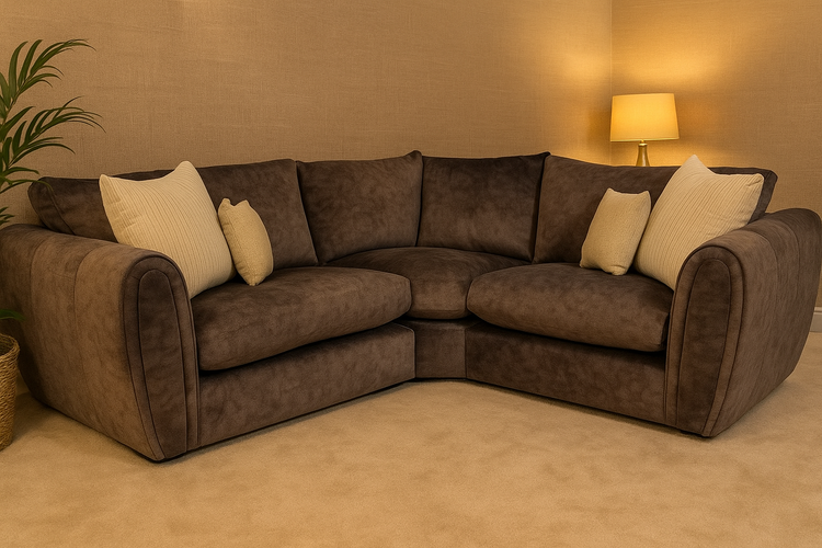 Ex-Display Alana Fabric Corner Sofa in Dark Grey