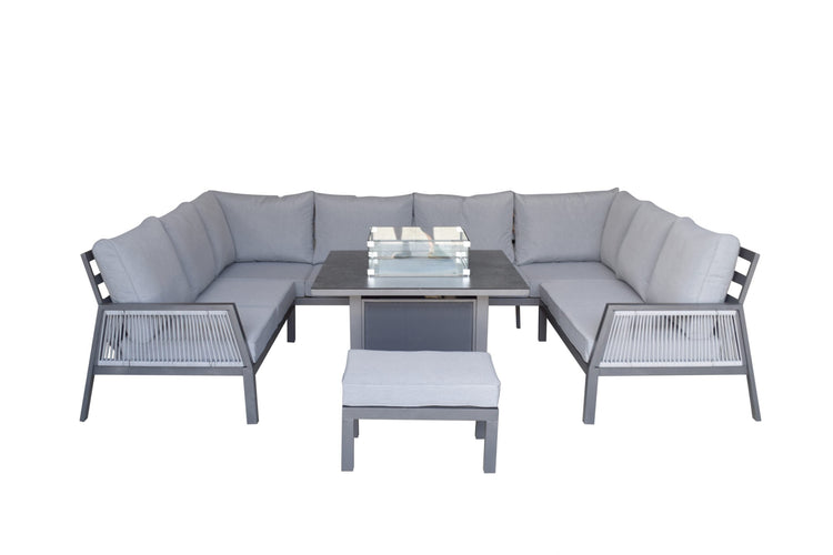 Signature Weave - Rattan U Shape Sofa with Firepit | Bettina | Bett0411